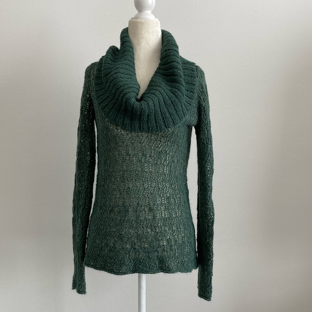 Guinevere Anthropologie Cowl Neck Fishnet Sweater